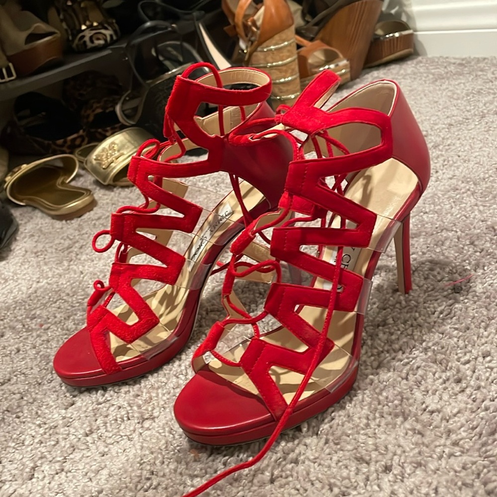 ❤️ Jimmy Choo Red “Dani” 85mm ❤️